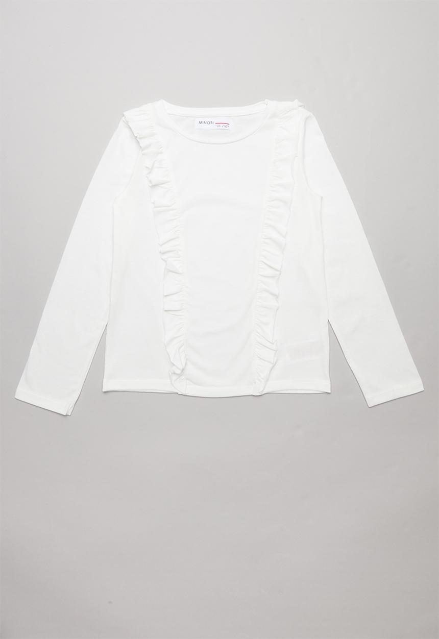 MINOTI - Teens frilled long sleeve top - white
