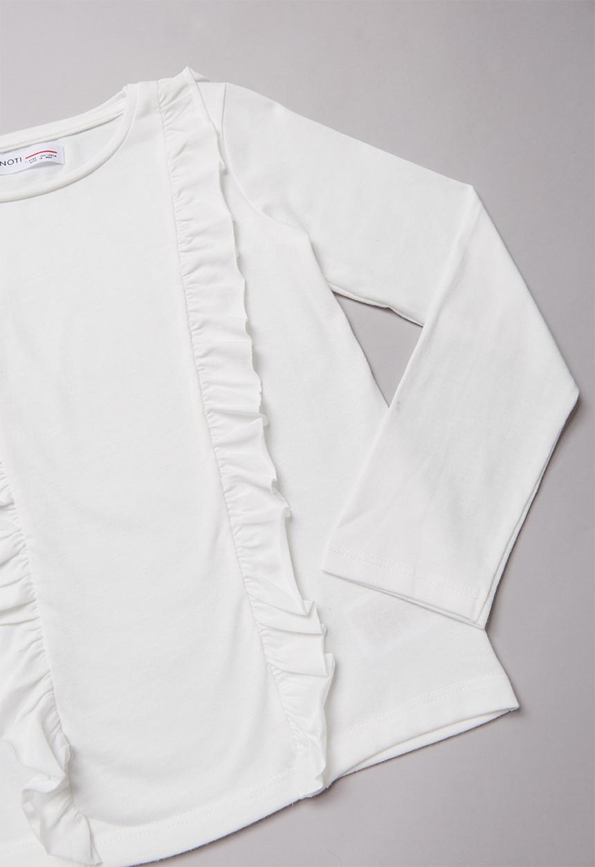 MINOTI - Teens frilled long sleeve top - white