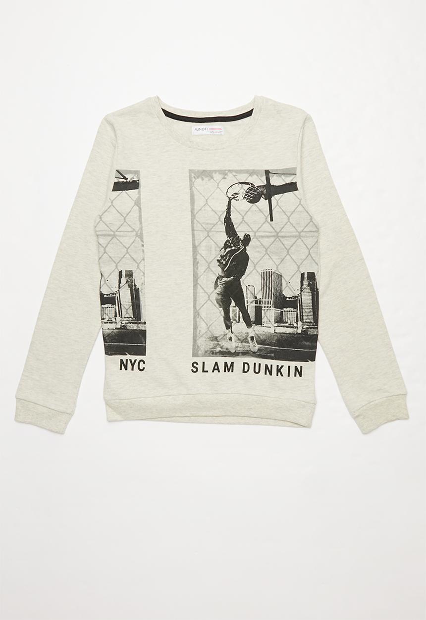 MINOTI - Slam dunk print sweatshirt - grey