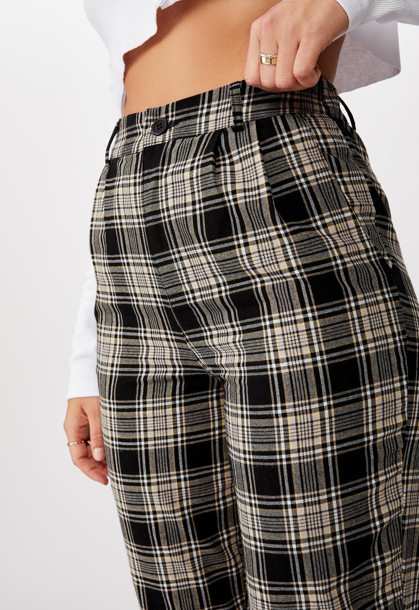 Factorie - Tapered leg check pants blake check - neutral