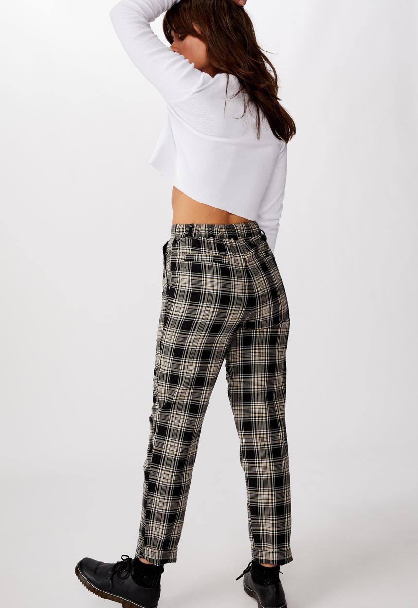 Factorie - Tapered leg check pants blake check - neutral