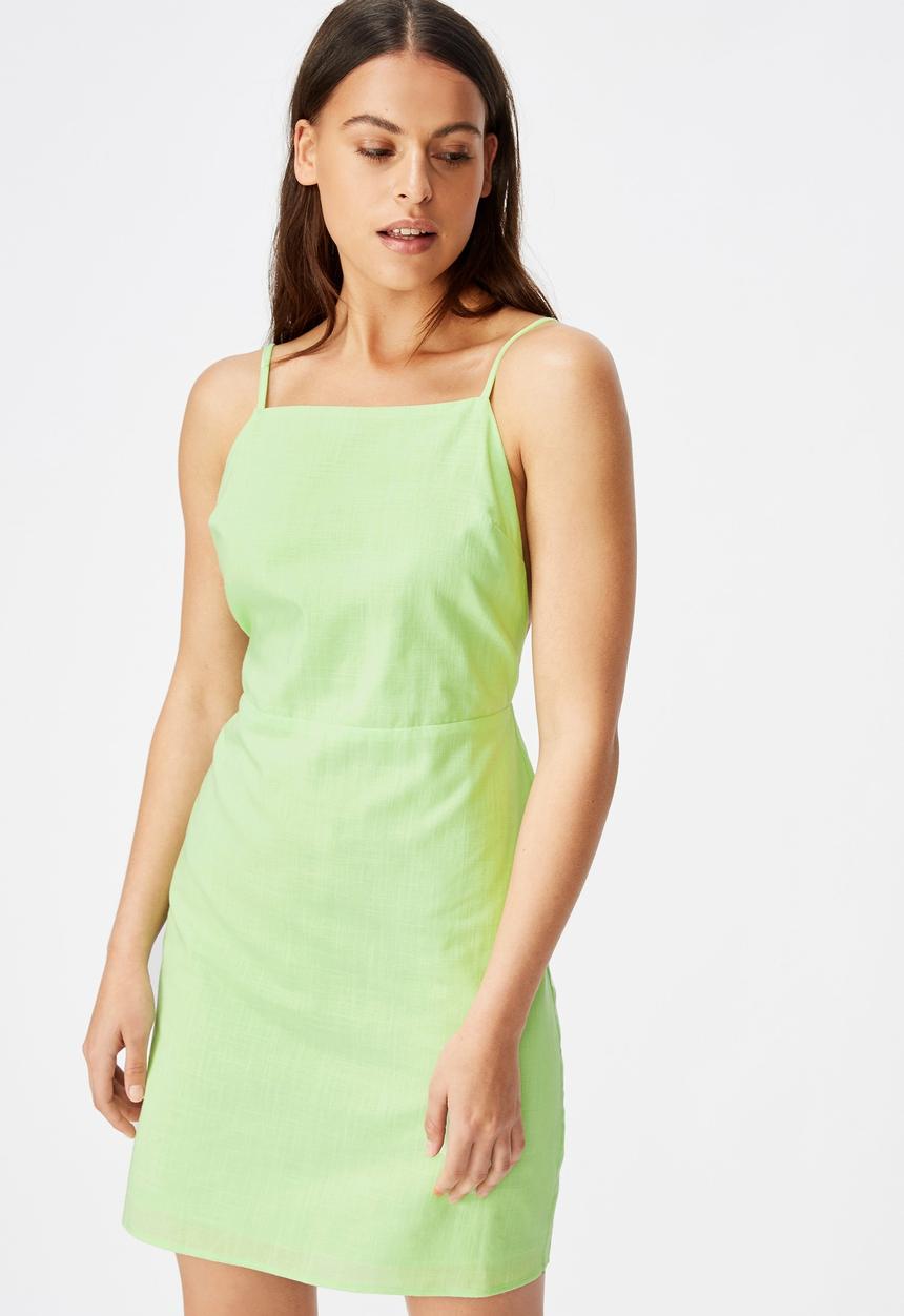 Factorie - Strappy mini dress - lime