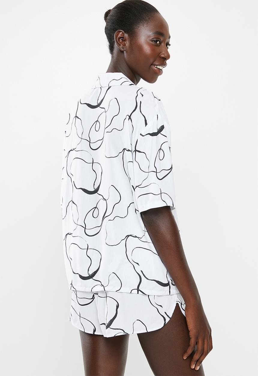 Superbalist - Sleep shirt  & shorts set - black & white