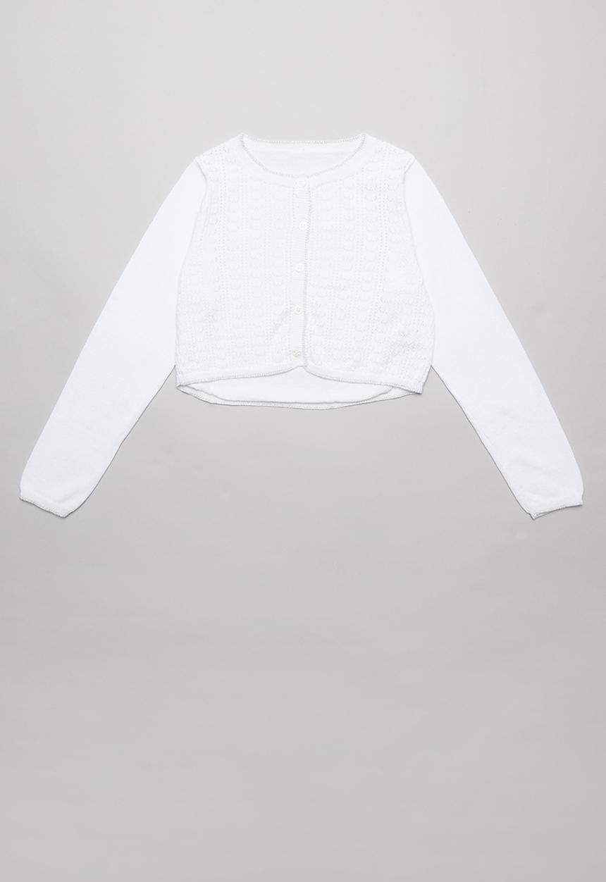 Pop Candy - Organic cotton fine knit cardigan - white