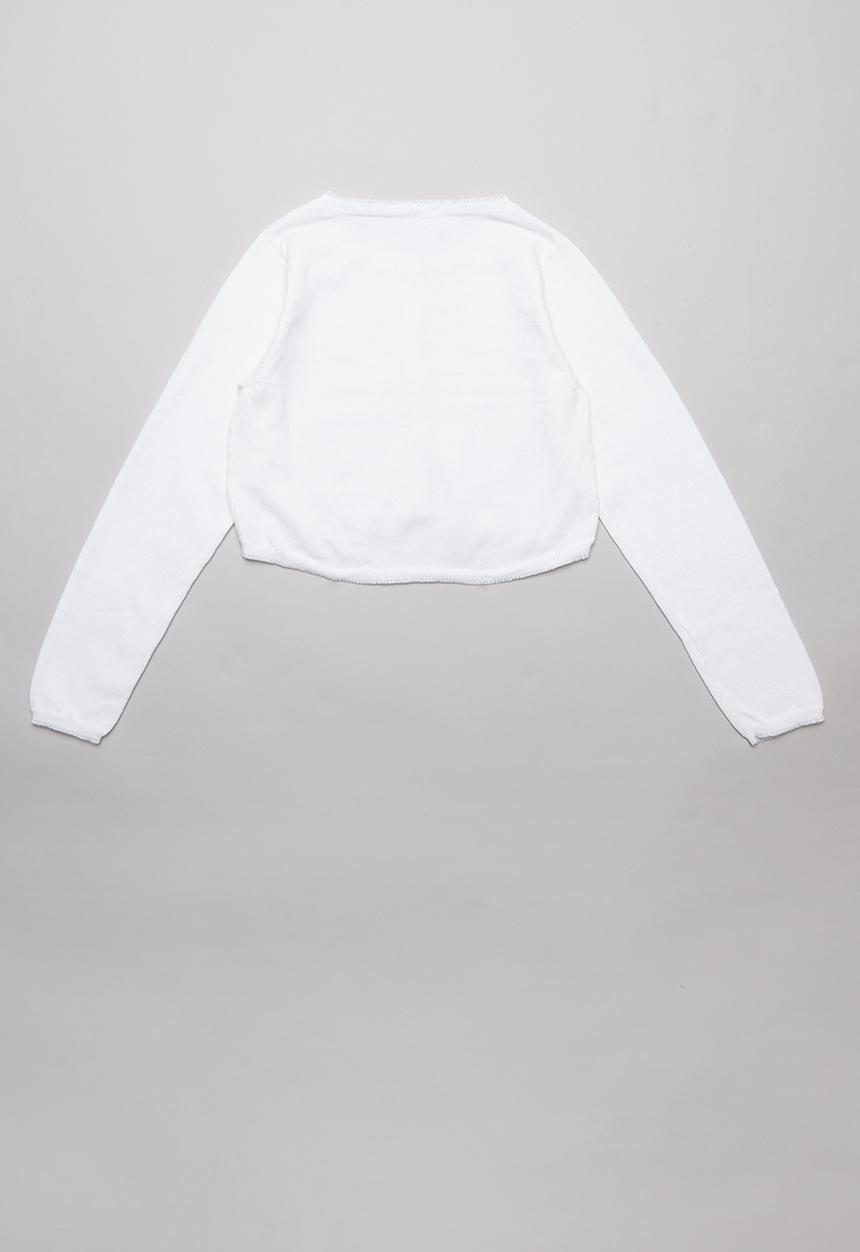 Pop Candy - Organic cotton fine knit cardigan - white