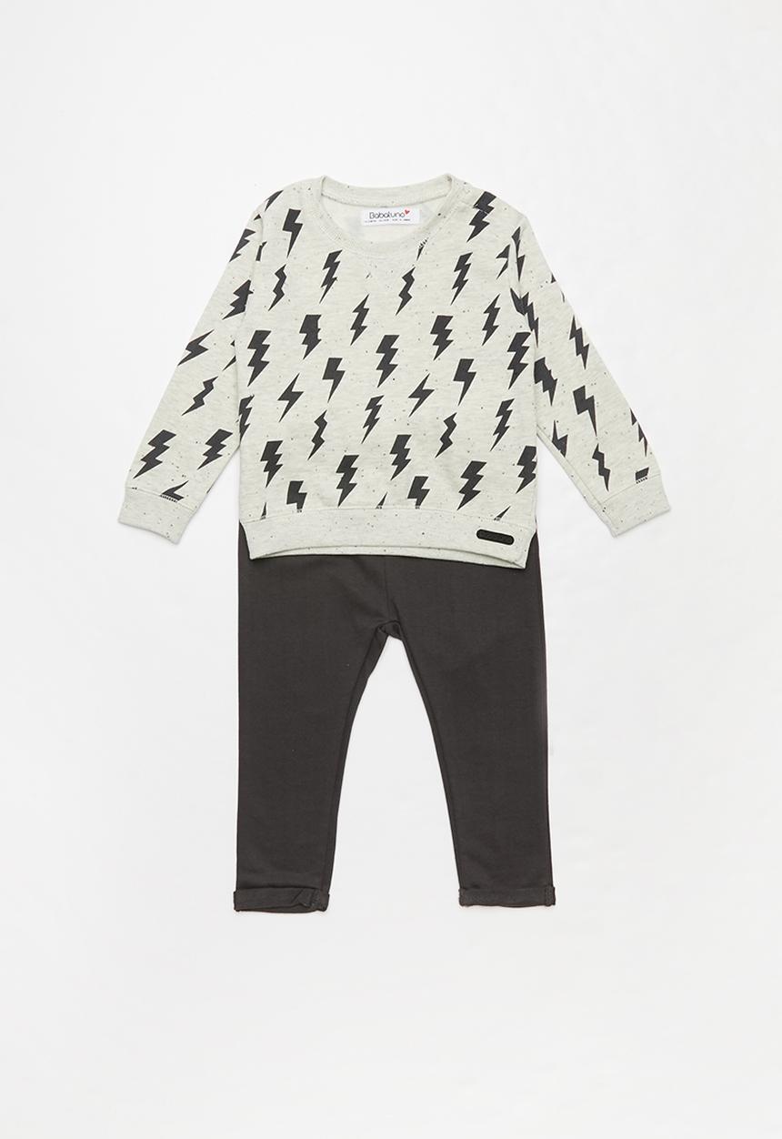 MINOTI - Sweatshirt & jog pant set - charcoal & grey 