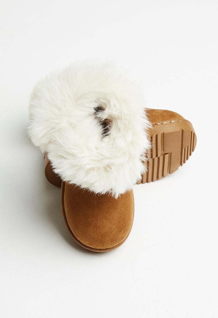 Pop Candy - Faux fur lined boot - tan