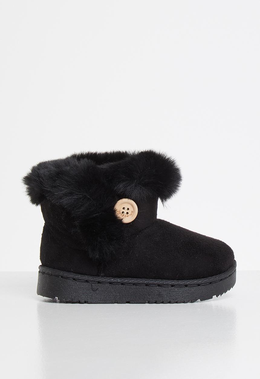 Pop Candy - Faux fur lined boot - black