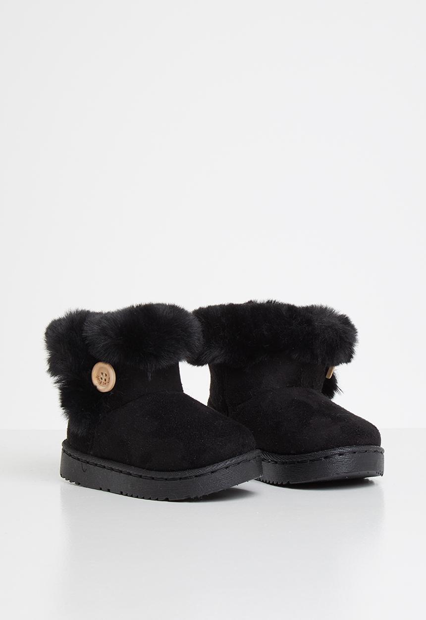 Pop Candy - Faux fur lined boot - black