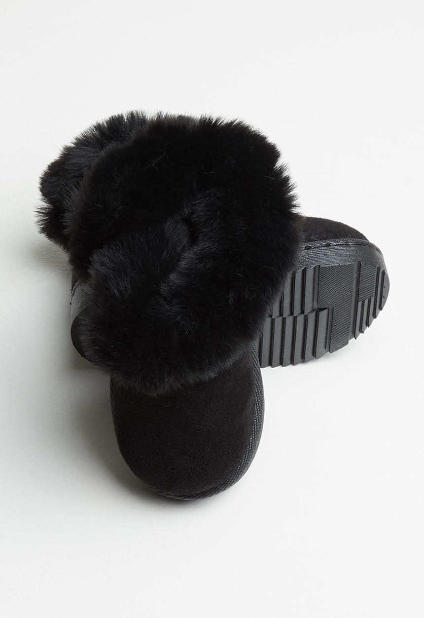 Pop Candy - Faux fur lined boot - black