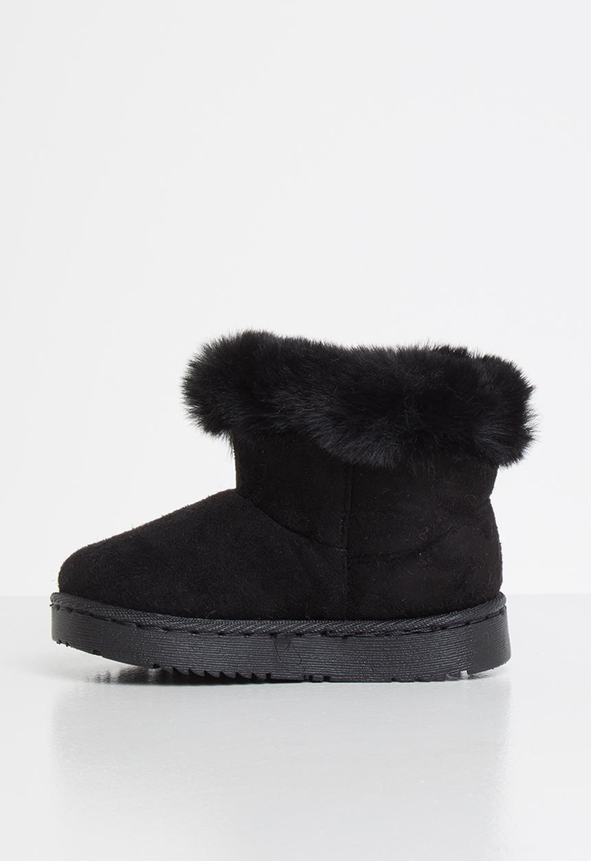 Pop Candy - Faux fur lined boot - black