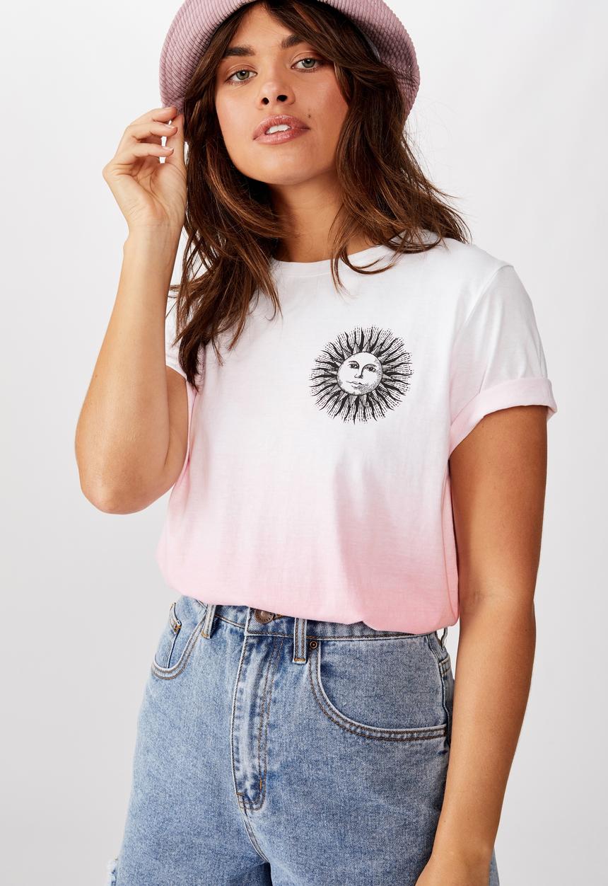 Factorie - Relaxed graphic T-shirt astro sun - pink