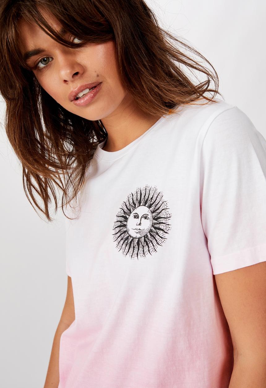 Factorie - Relaxed graphic T-shirt astro sun - pink