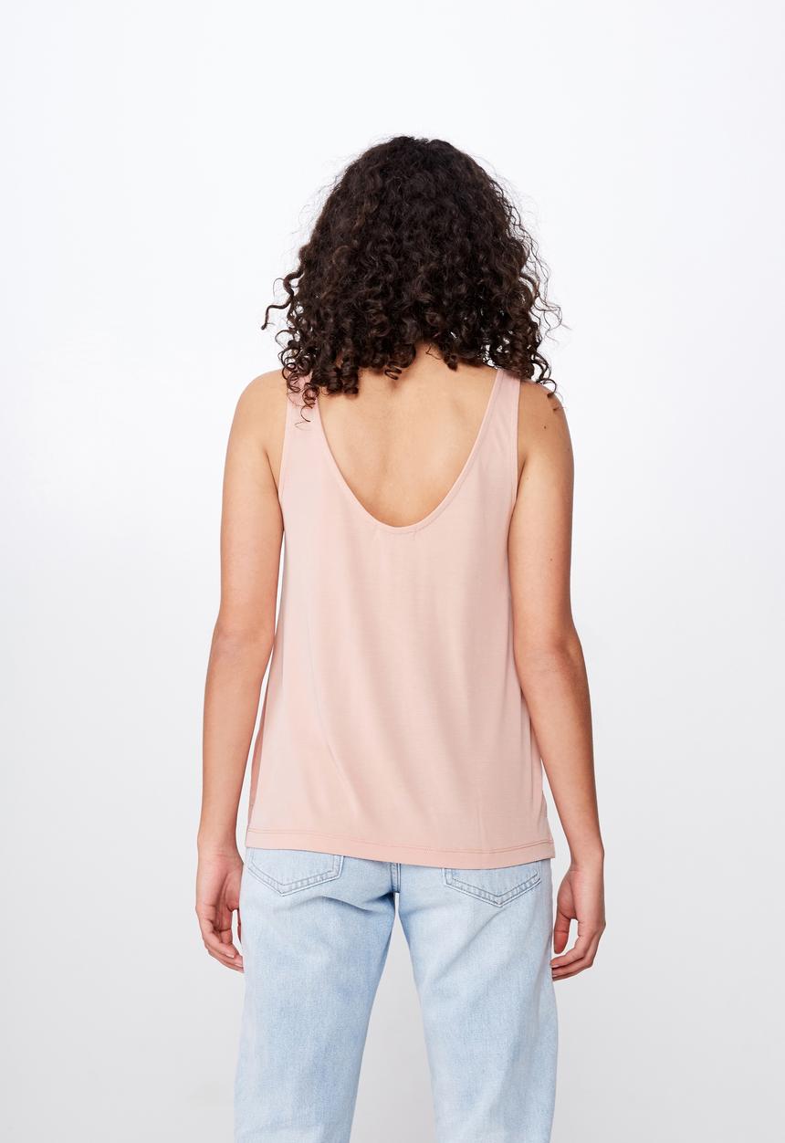 Cotton On - Tia scooped high low tank - pink 