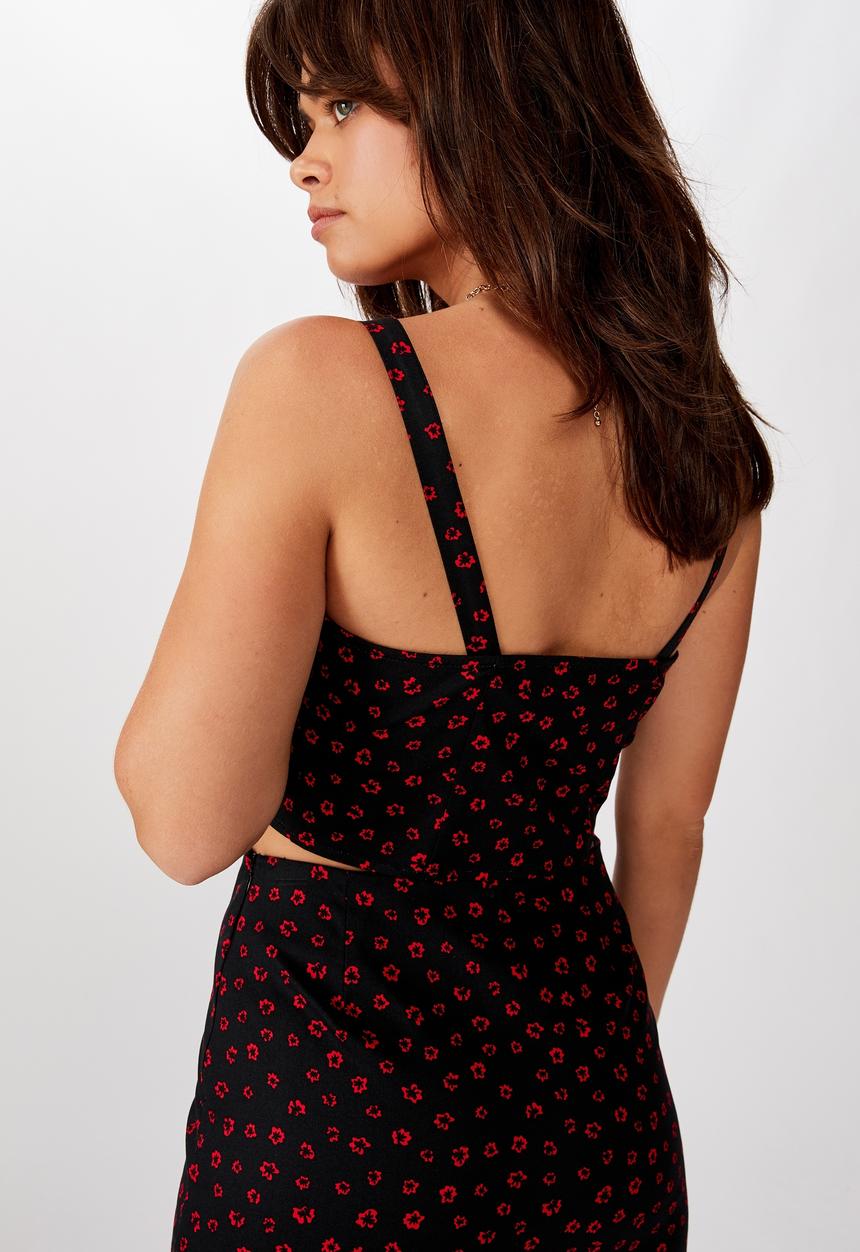 Factorie - Bustier top lola ditsy - black