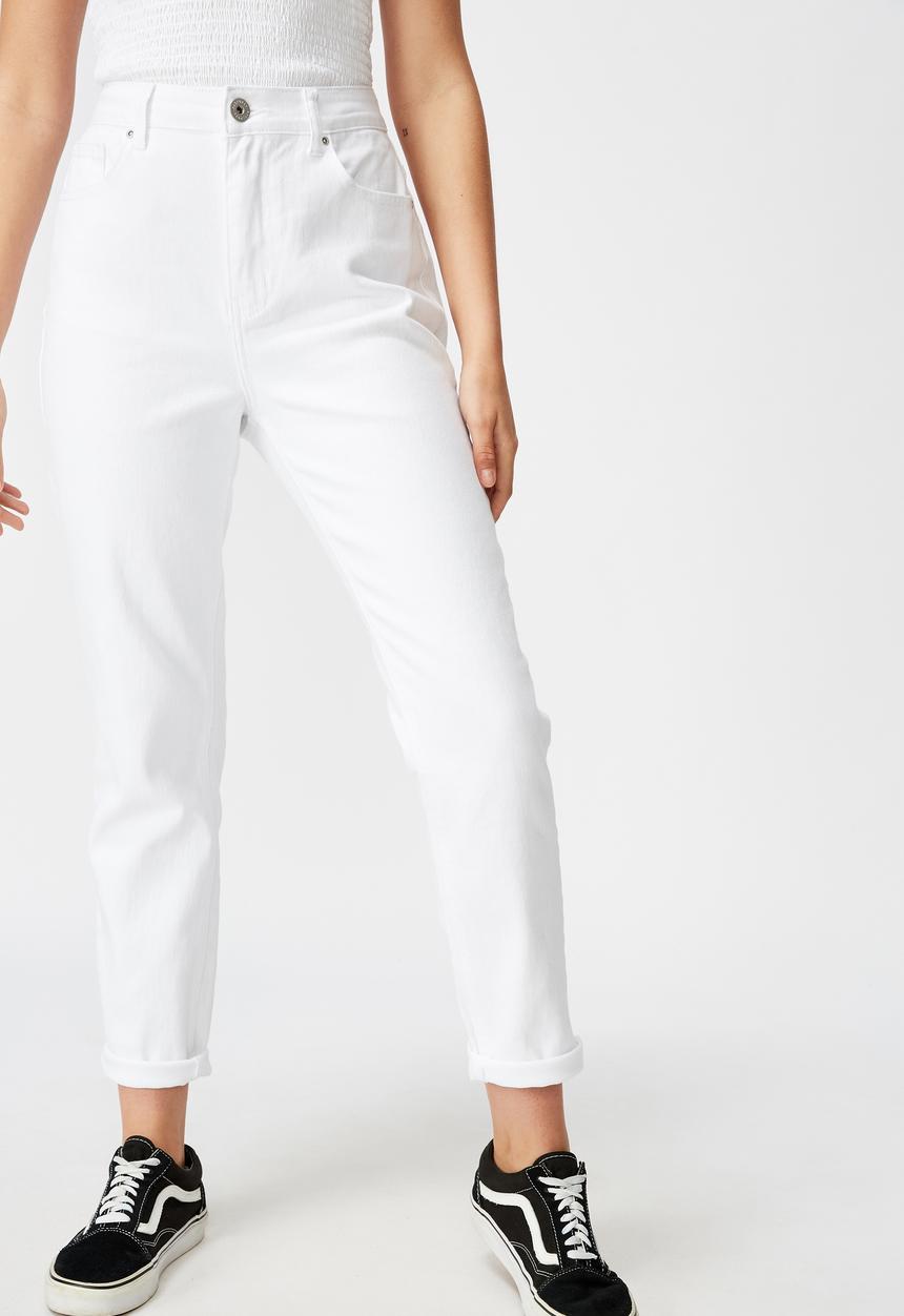 Factorie - High rise straight leg jeans - white