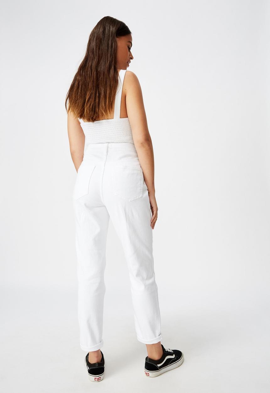 Factorie - High rise straight leg jeans - white