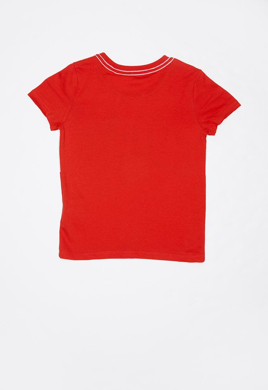 GUESS - Teens short sleeve Guess printed raw edge tee - red