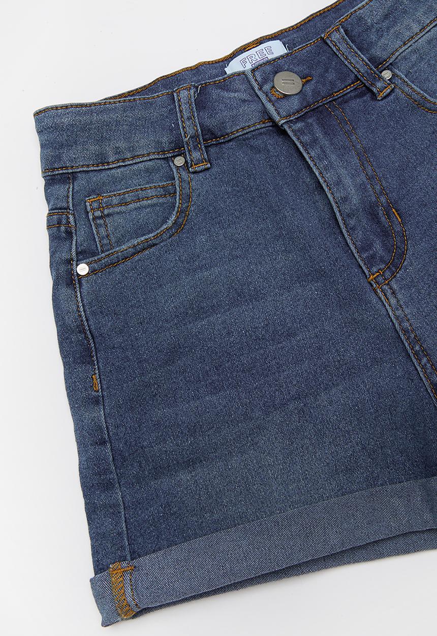 Free by Cotton On - High waist denim short - blue
