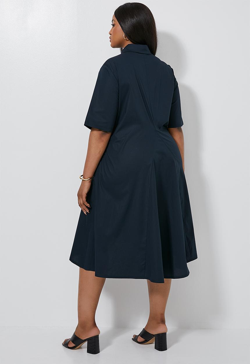 Superbalist - Dipped hem shirt dress - navy