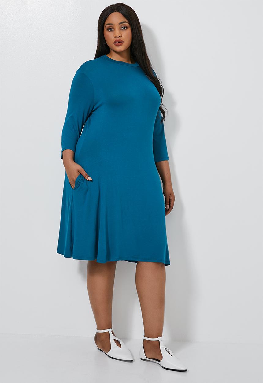 Superbalist - Ballerina sleeve pocket dress - blue