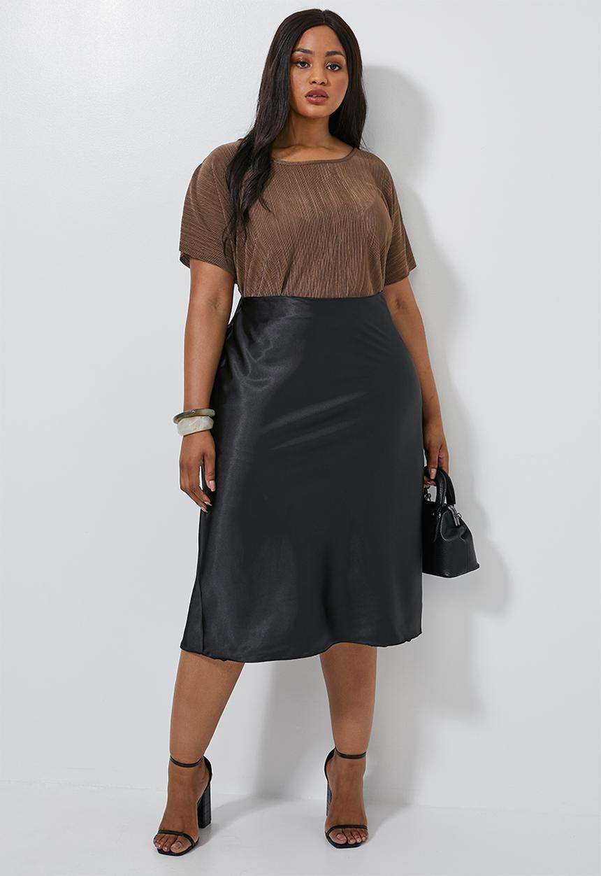 Superbalist - Bias cut slip skirt - black