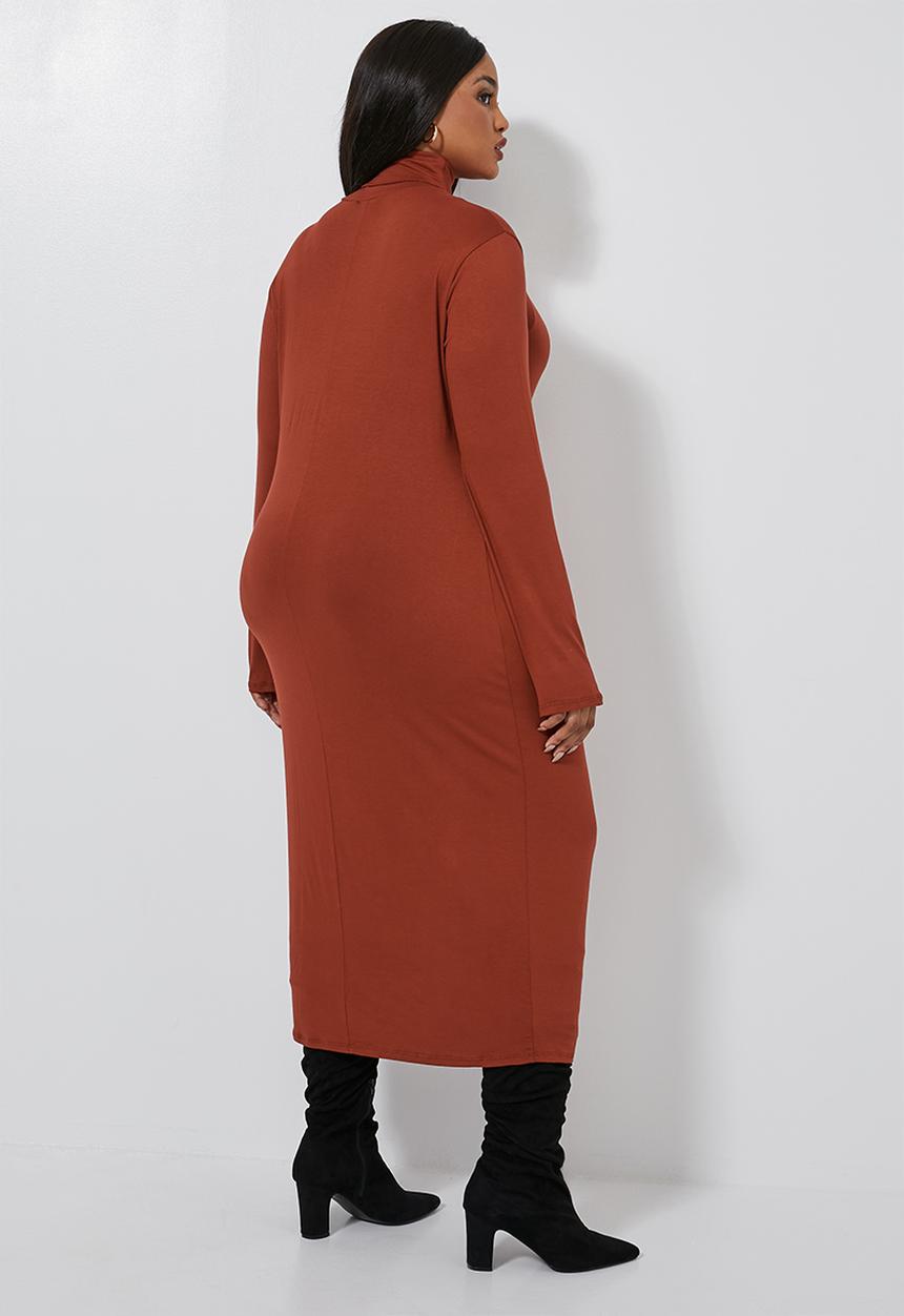 Superbalist - Poloneck dress - rust