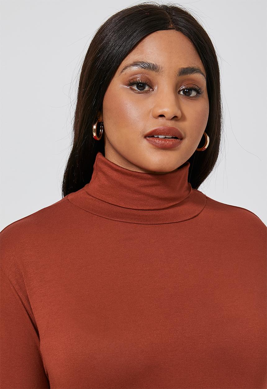 Superbalist - Poloneck dress - rust