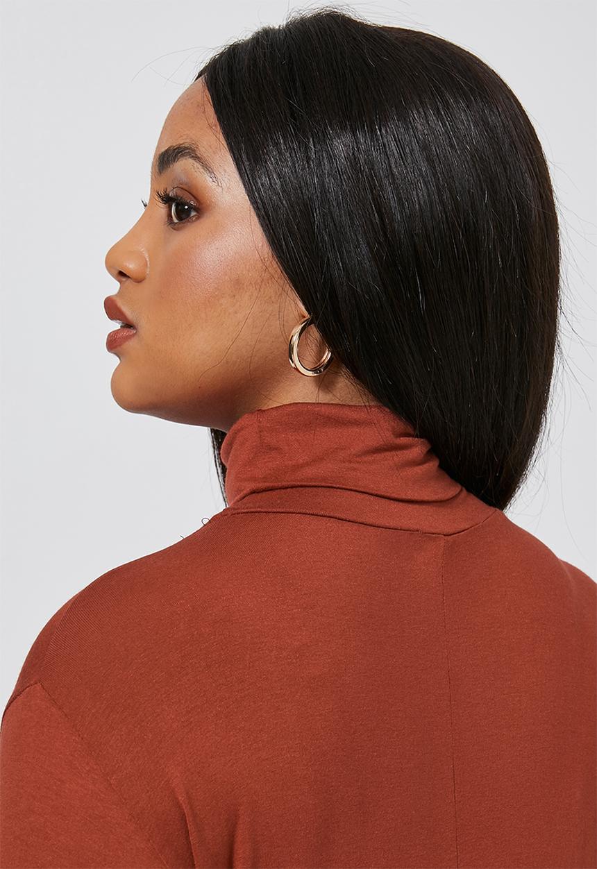 Superbalist - Poloneck dress - rust