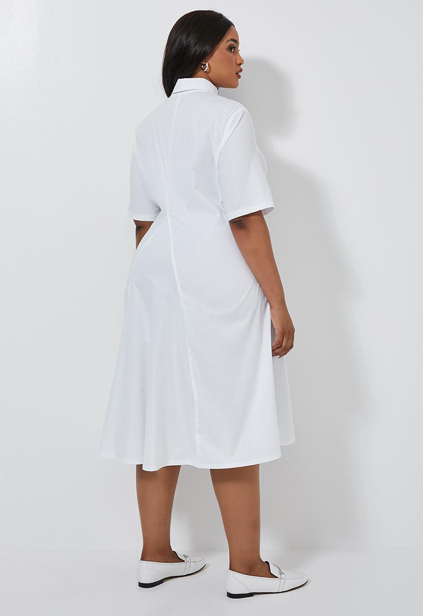 Superbalist - Dipped hem shirt dress - white