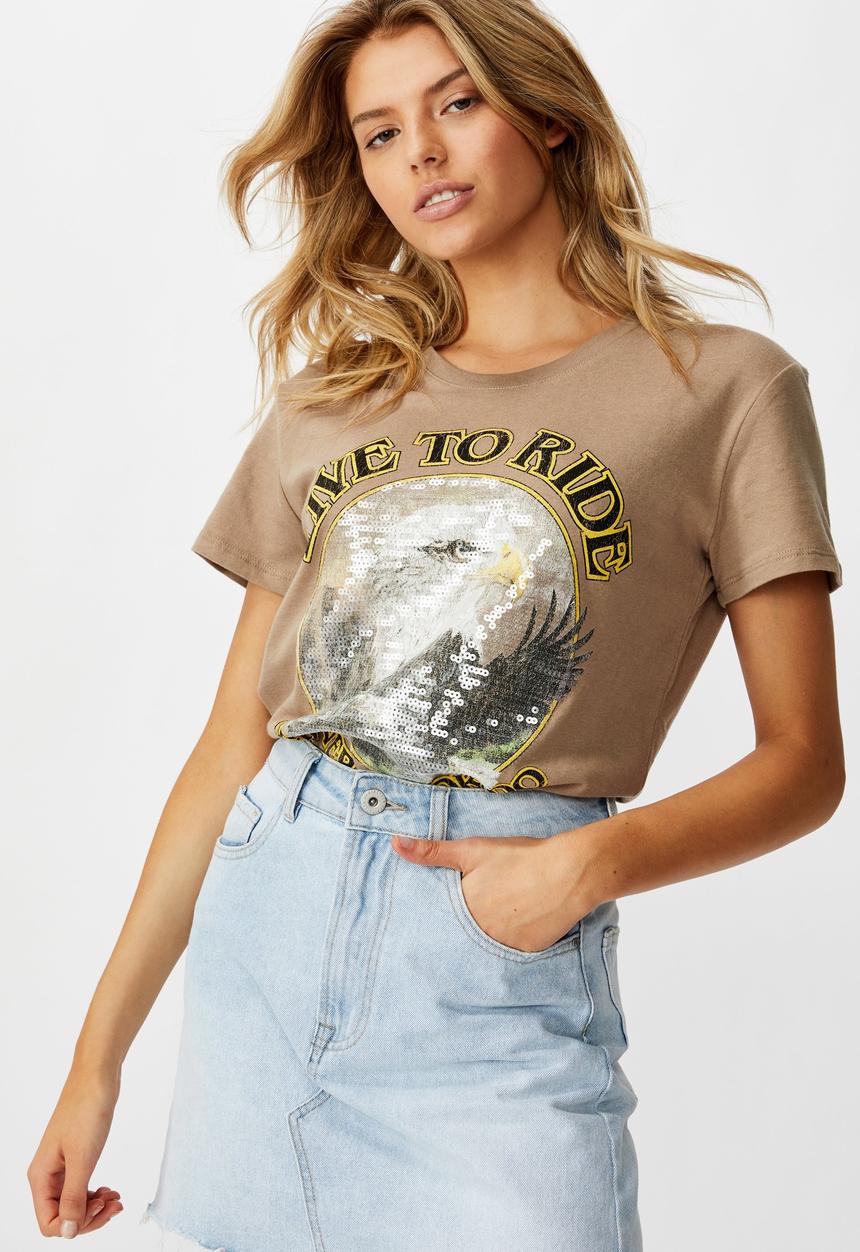 Cotton On - Premium graphic tee live to ride - multi