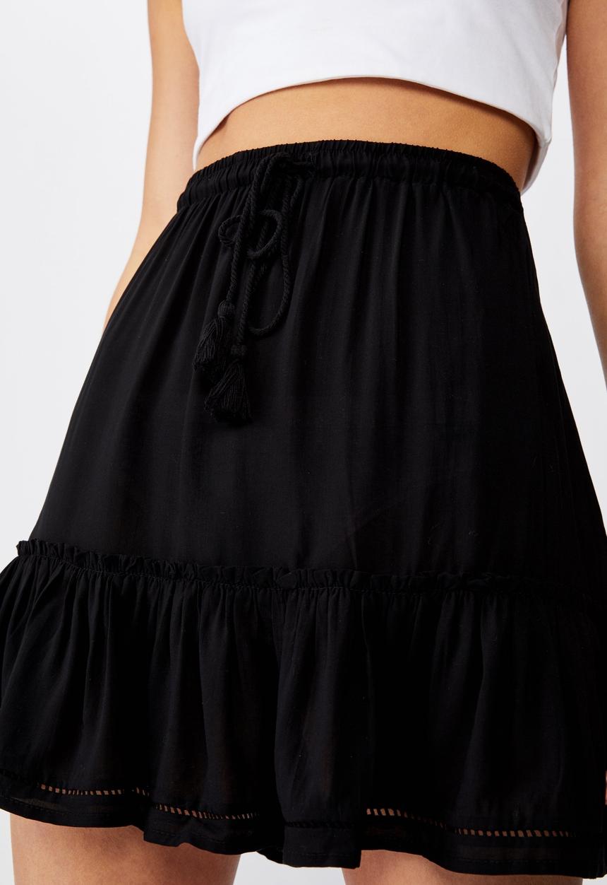 Cotton On - North tiered mini skirt - black