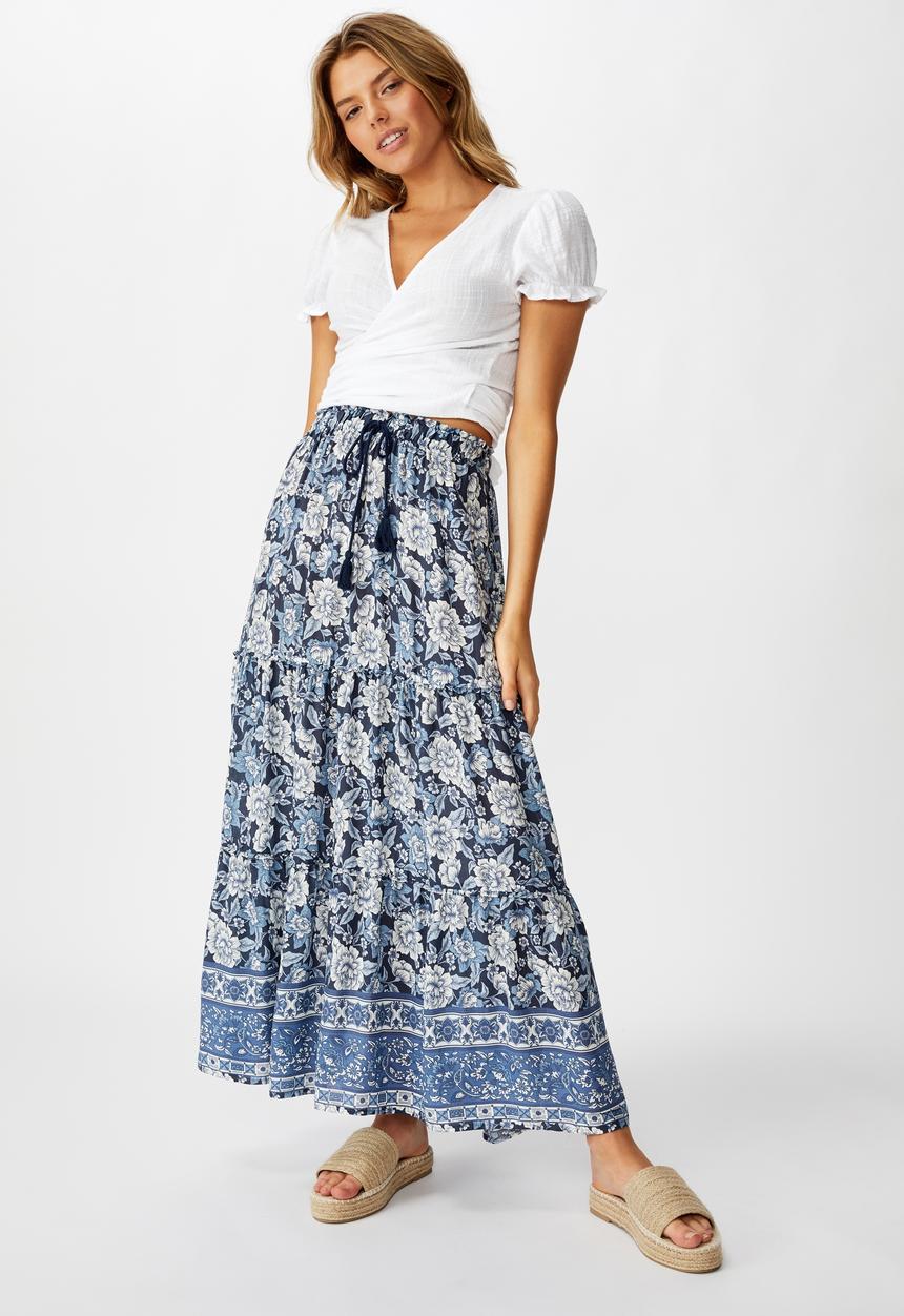 Cotton On - Maya maxi skirt - floral/mood indigo