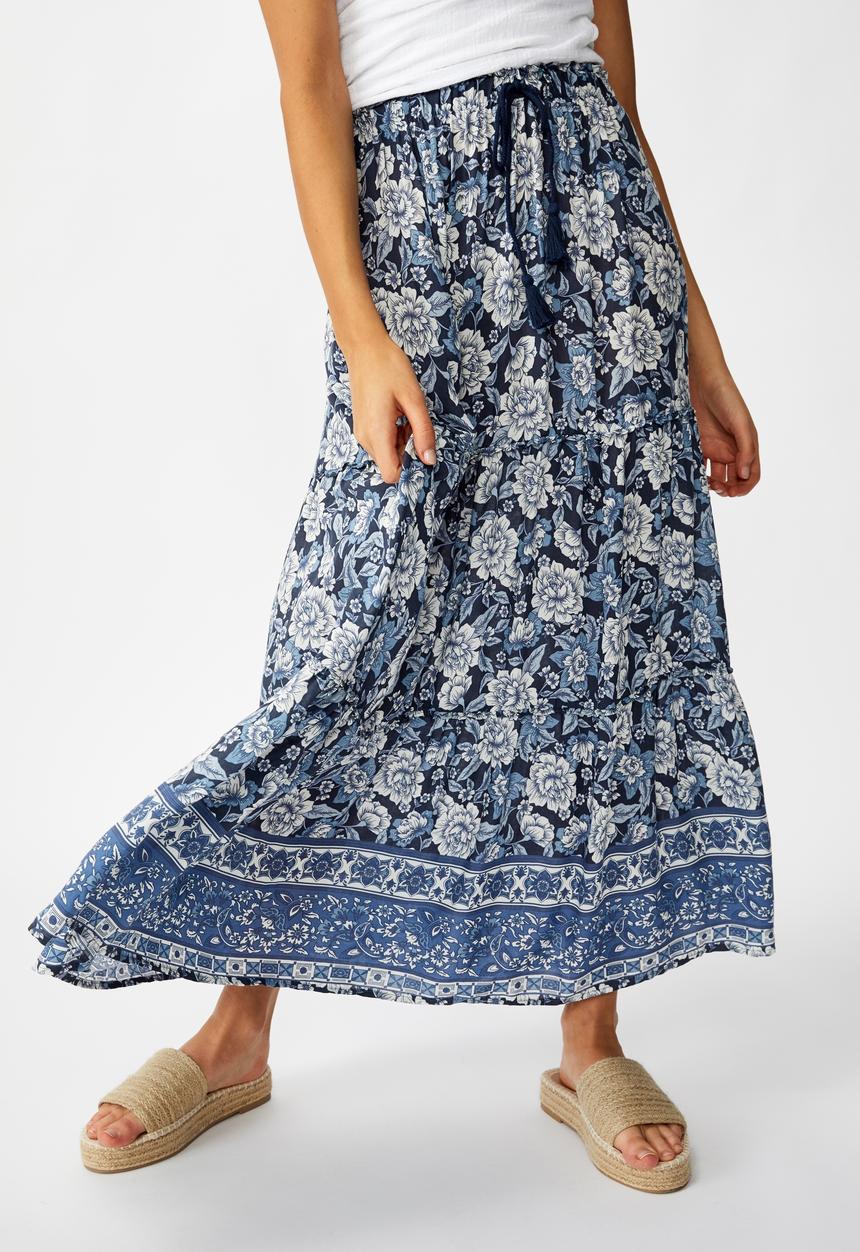 Cotton On - Maya maxi skirt - floral/mood indigo