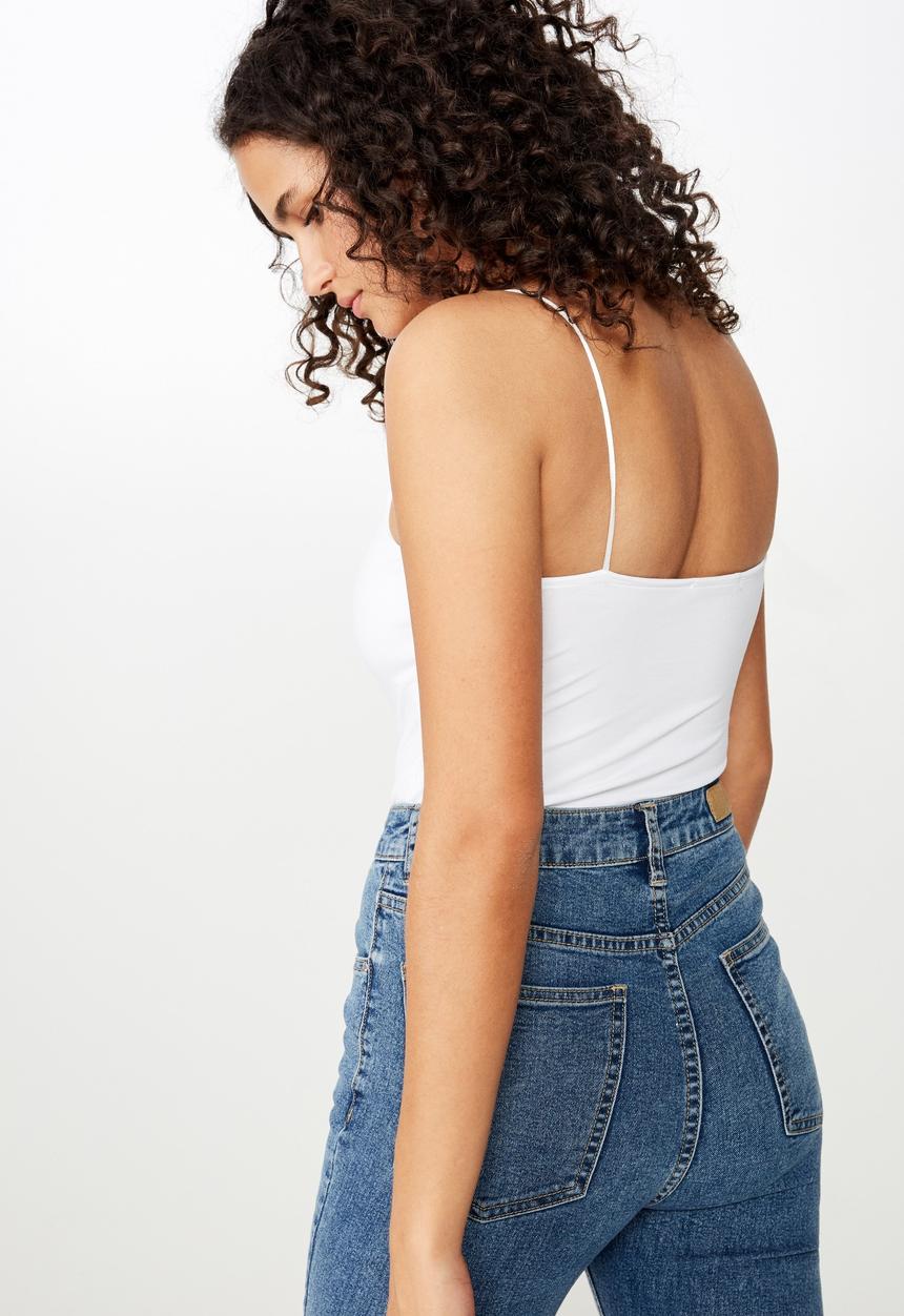 Cotton On - Carissa straight back bodysuit - white
