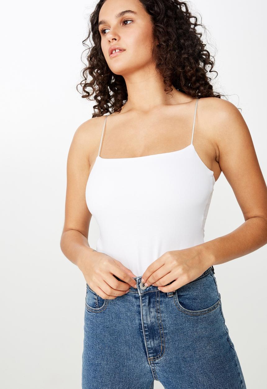 Cotton On - Carissa straight back bodysuit - white