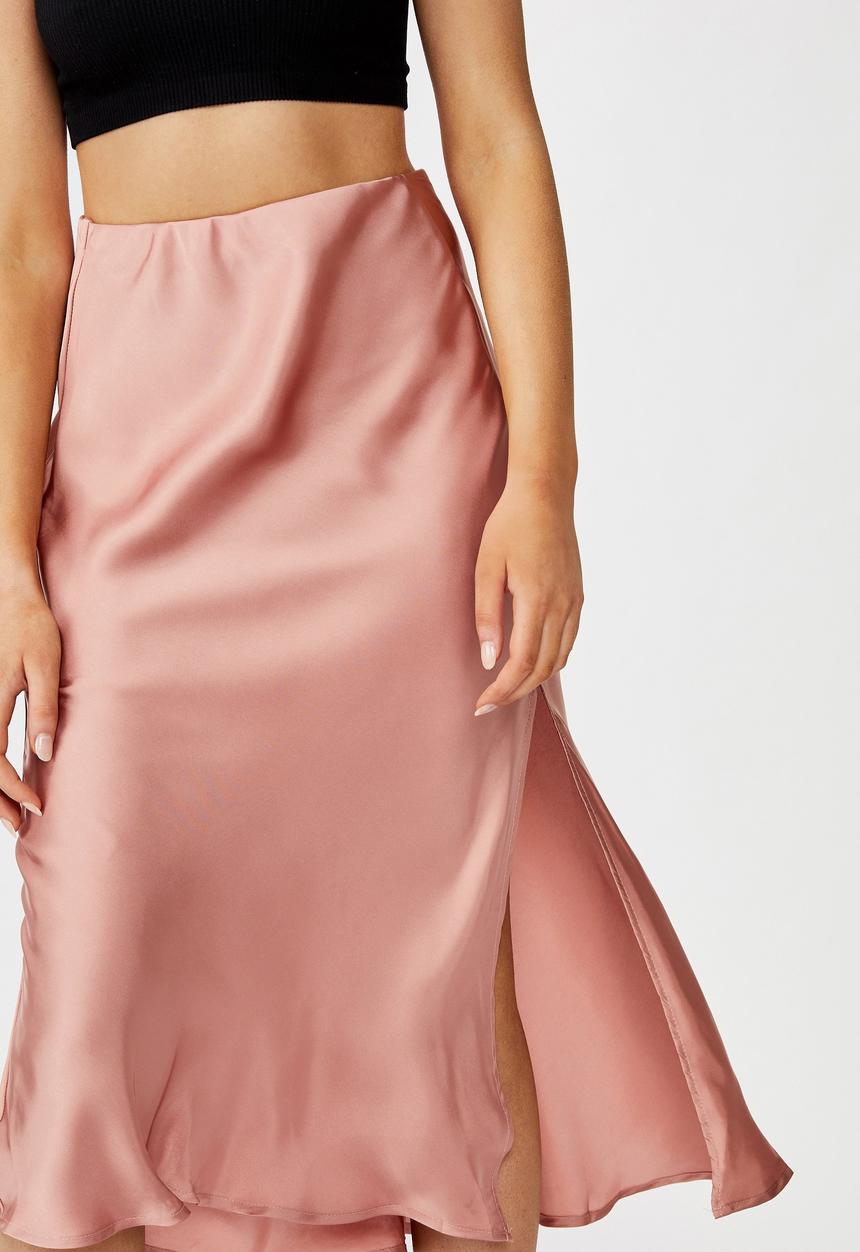 Cotton On - Belle split midi skirt - rose
