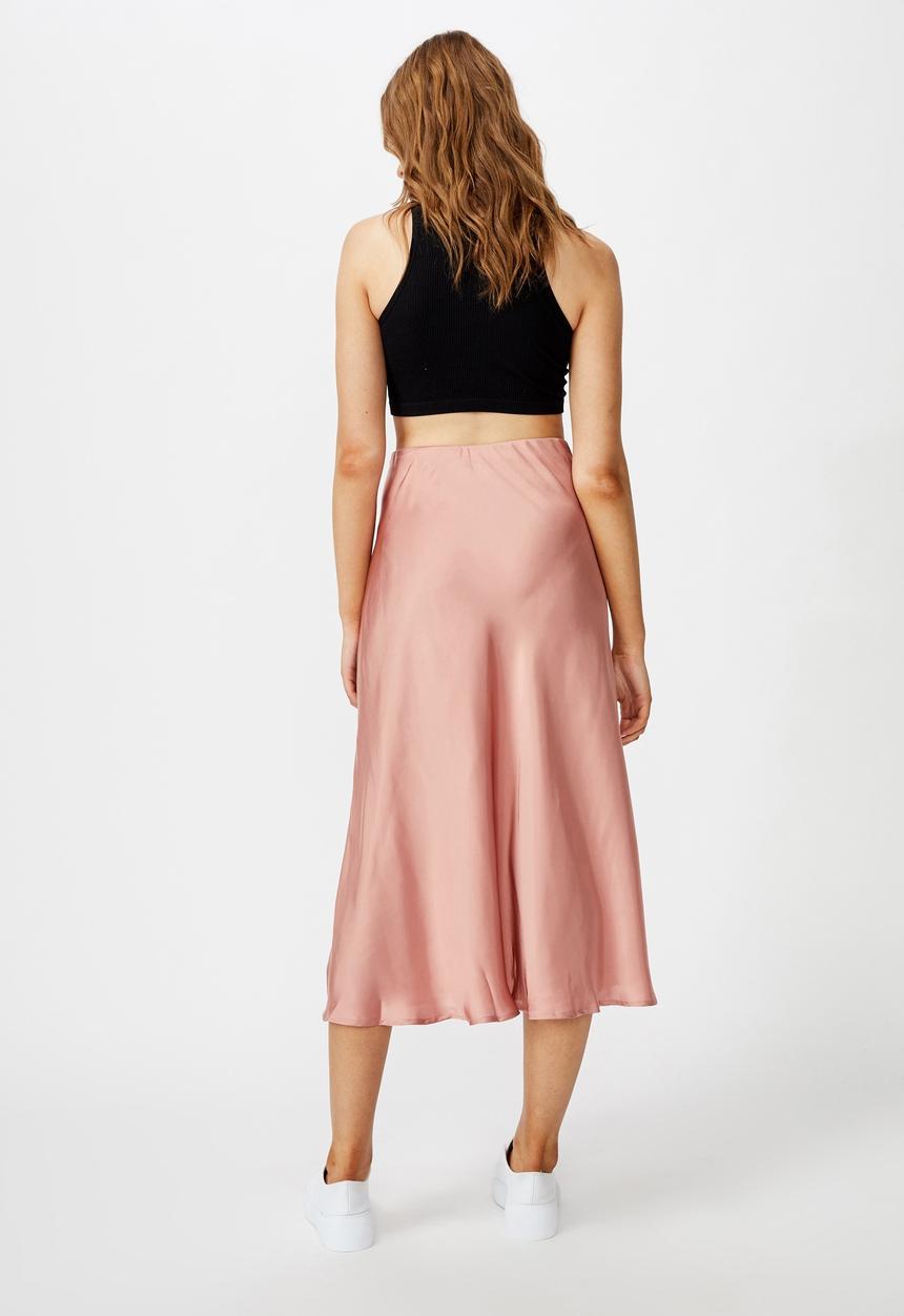 Cotton On - Belle split midi skirt - rose