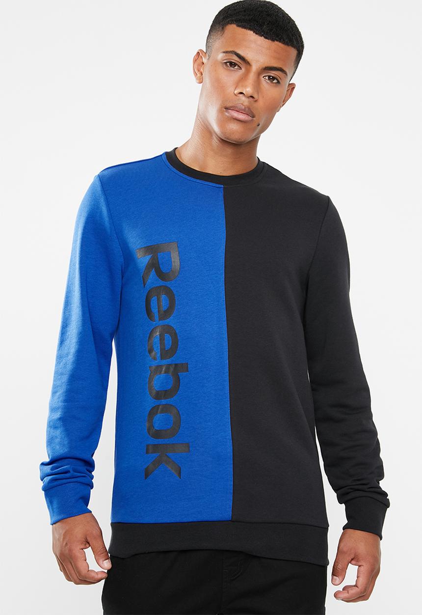 Reebok - Training essentials linear logo crew sweater - blue & black