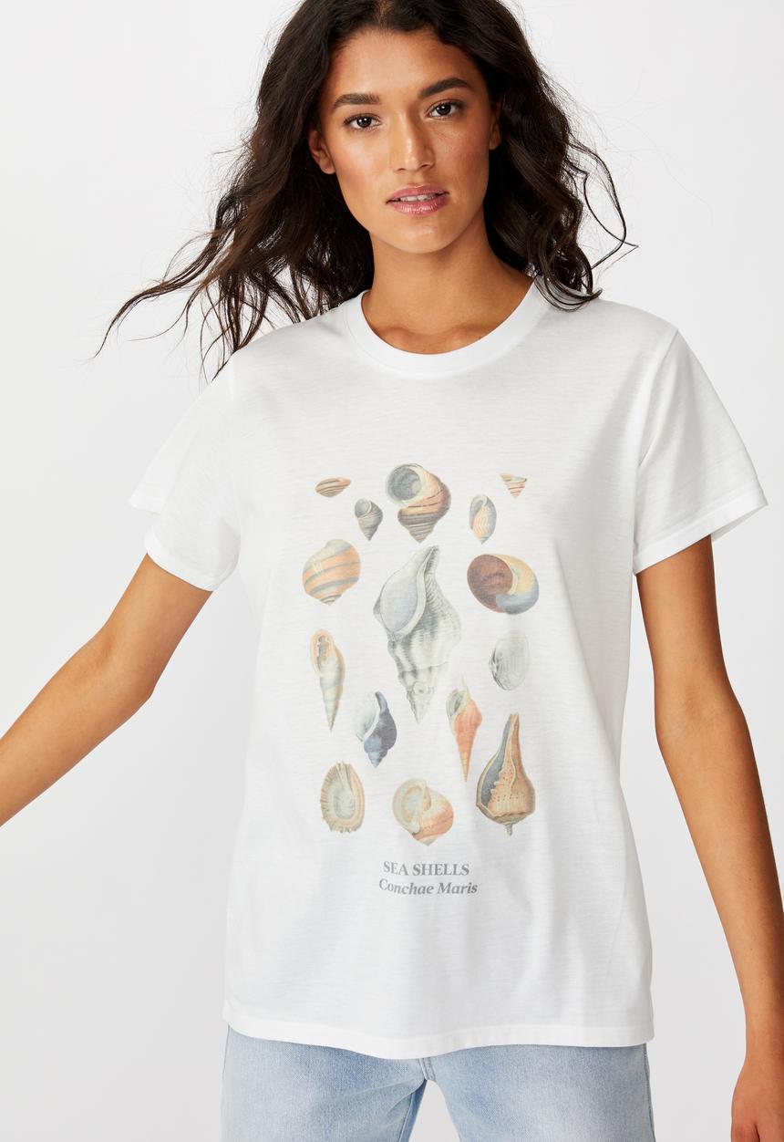 Cotton On - Classic arts T-shirt sea shells - white