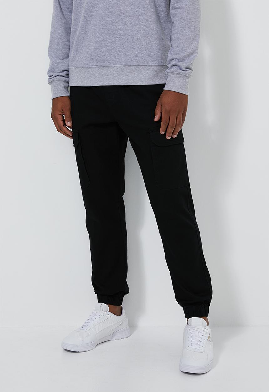 Superbalist - Cuffed utility woven jogger - black
