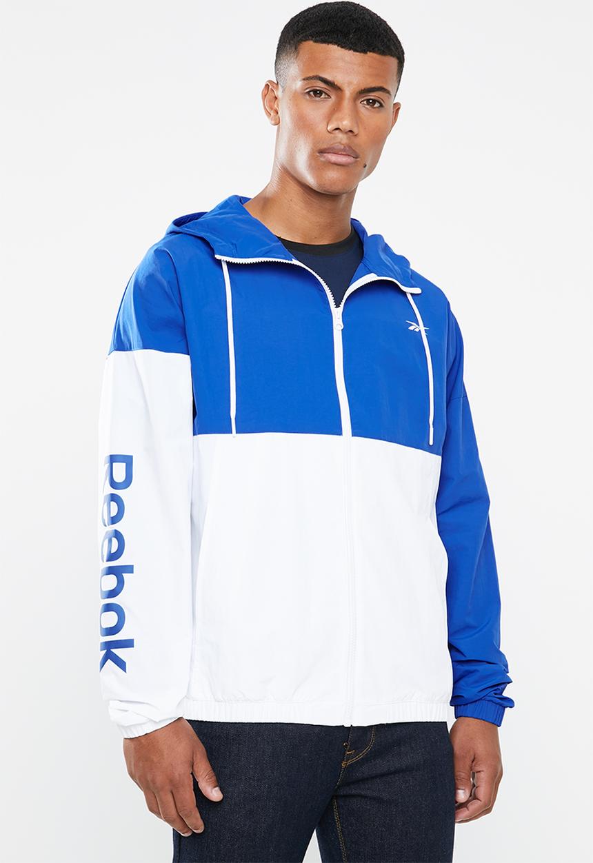 Reebok - Training essentials linear logo windbreaker - blue & white