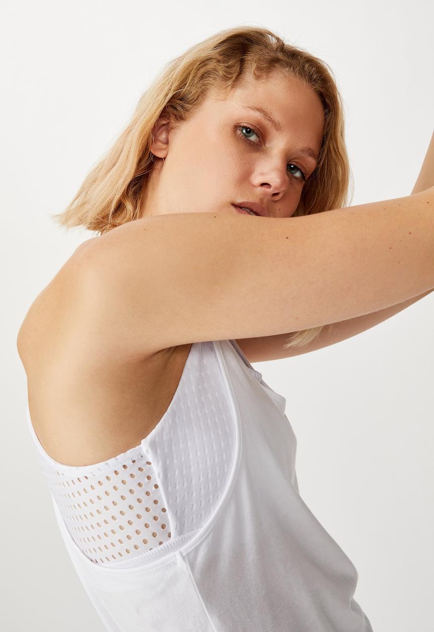 Cotton On - Ruched hem tank top - white