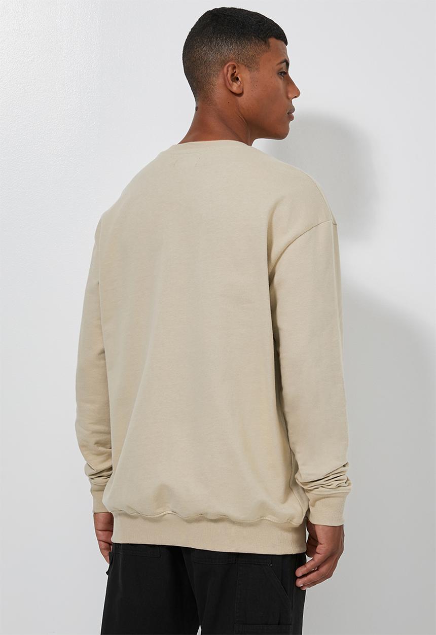 Superbalist - Utility crew neck loose fit sweat - neutral  