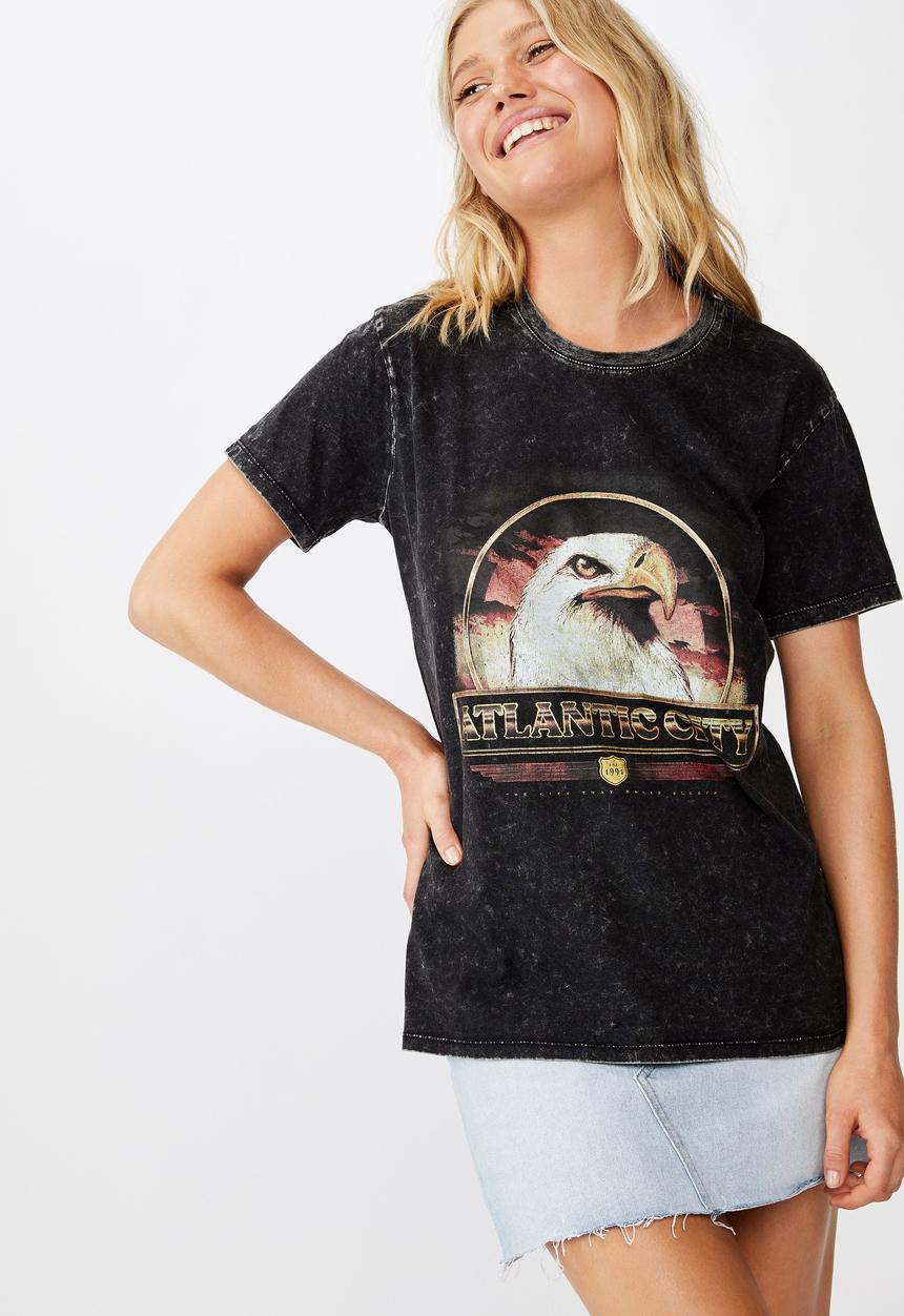 Cotton On - Classic vintage T-shirt Atlantic city eagle - black
