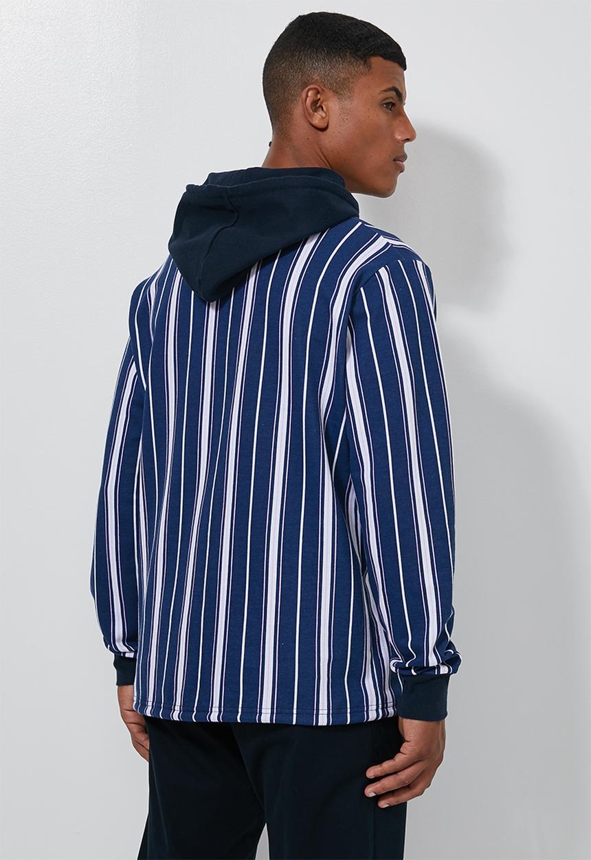 Superbalist - Vertical stripe drawstring hem pullover hoodie - multi