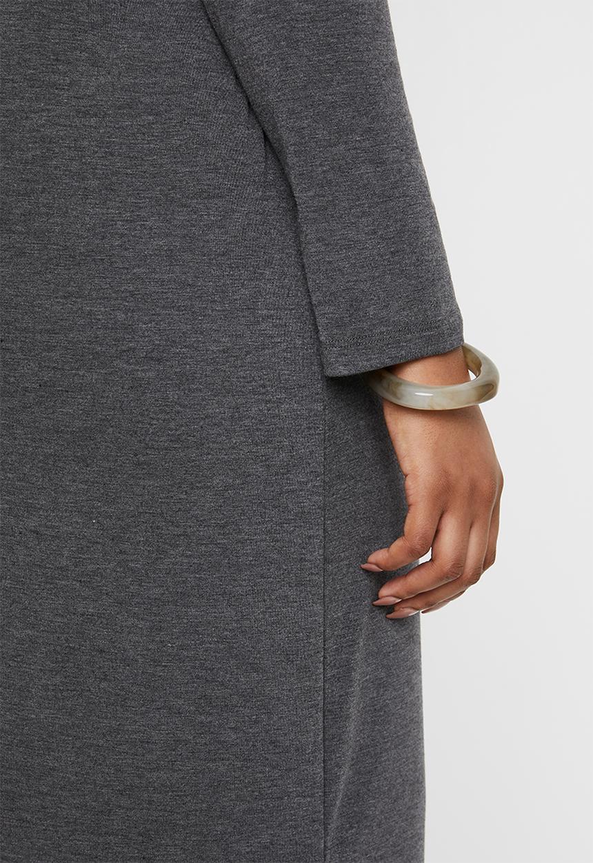 edit Plus - Inverted pleat maxi dress - charcoal 