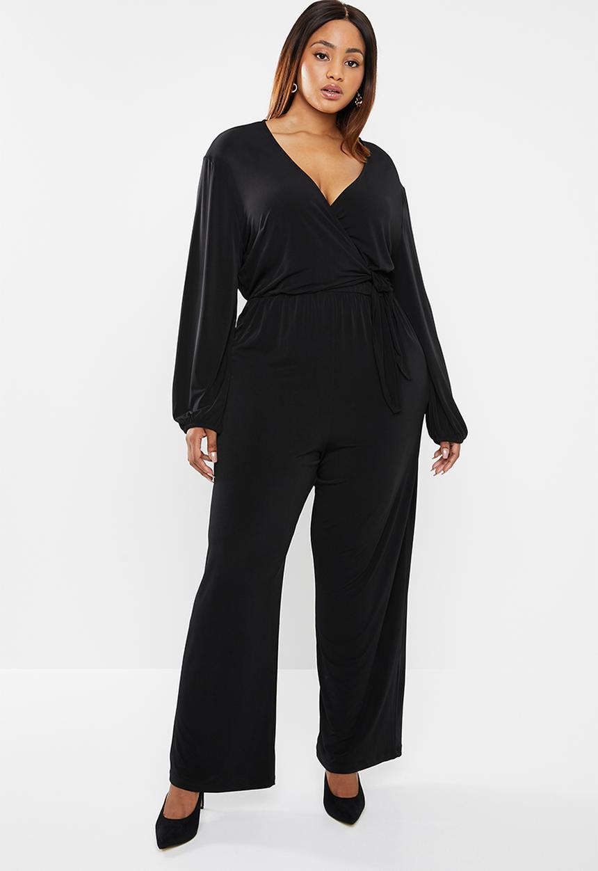 edit Plus - Tie detail jumpsuit - black