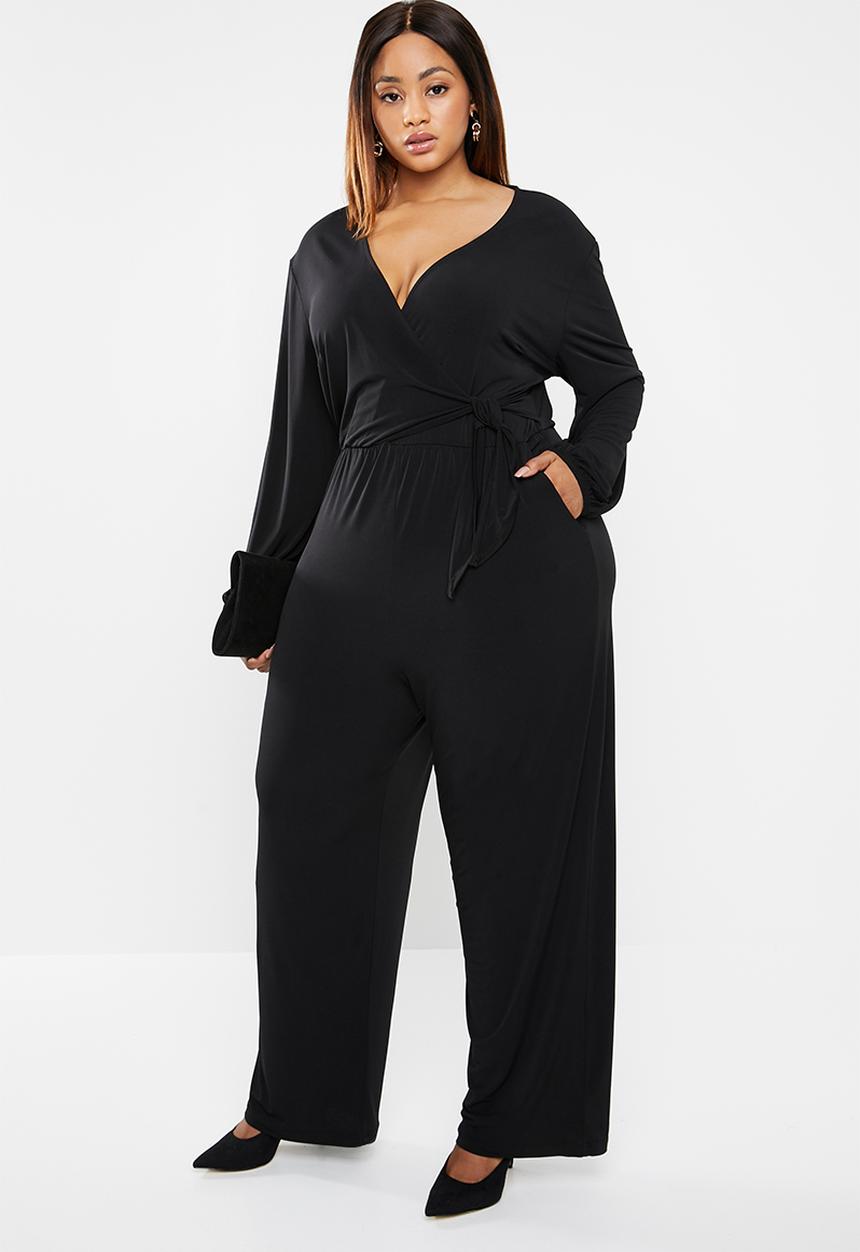 edit Plus - Tie detail jumpsuit - black