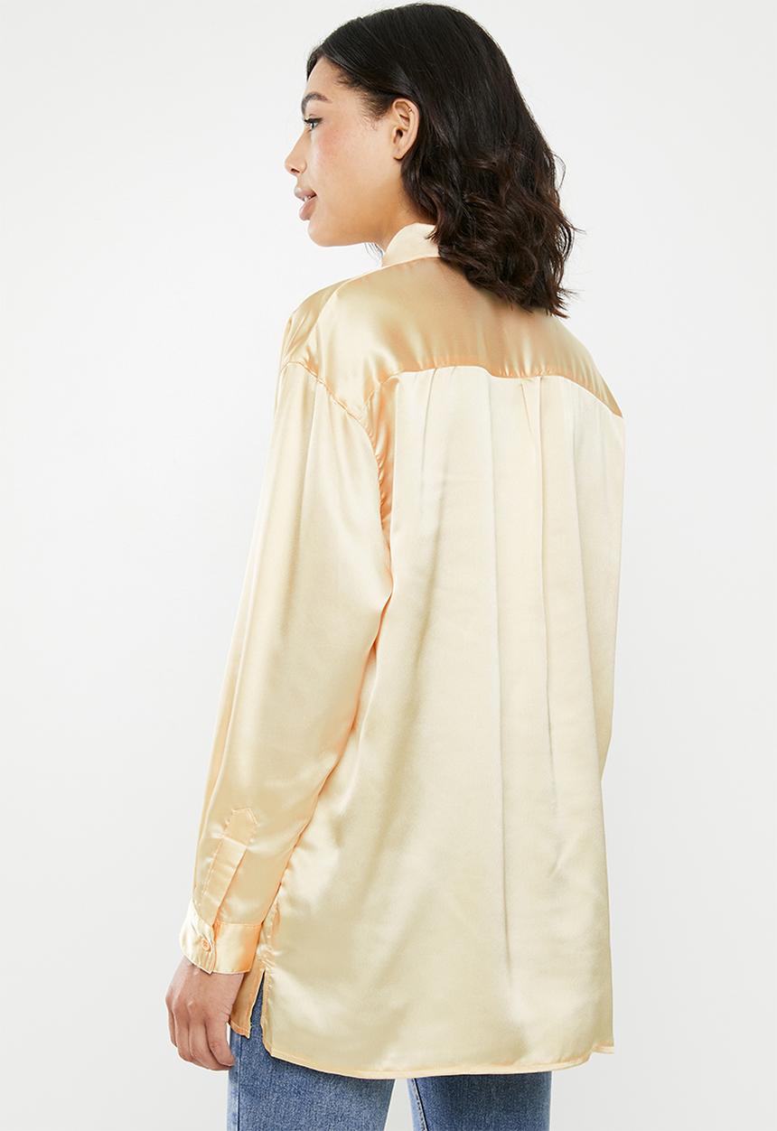 Missguided - Basic satin shirt - gold